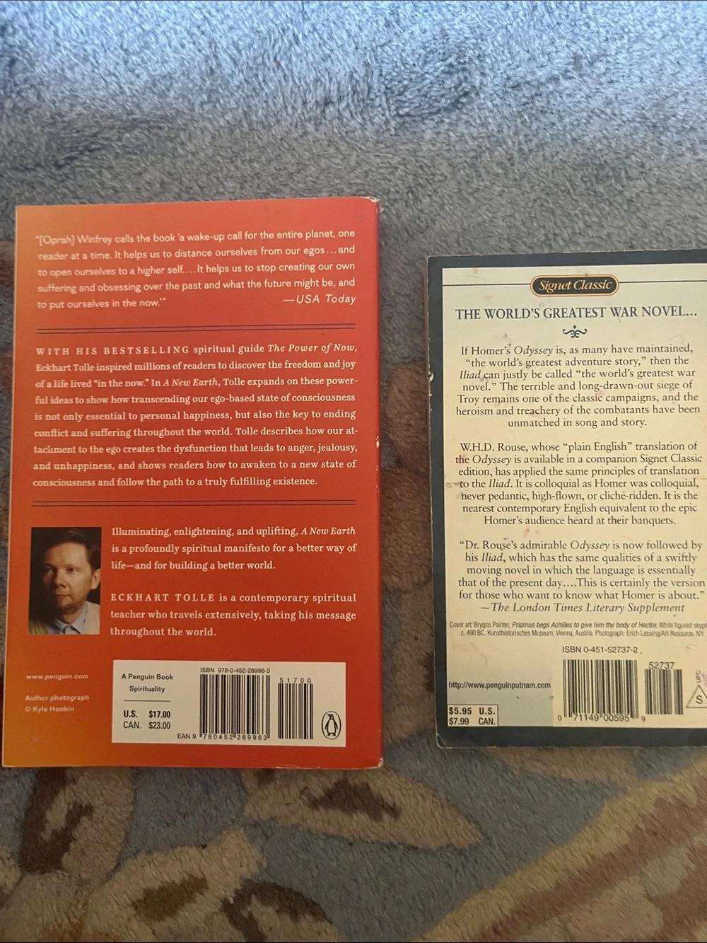 A New Earth — Orange softcover Edition & the Iliad by Homer